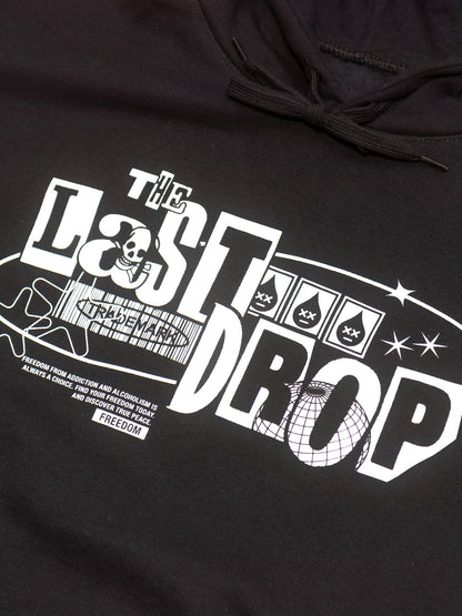 The last drop black hoodie - black, a Trademark black Y2K design. The Skateboarding Hoodie is Durable and Quality.